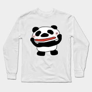 funny panda is feeling shy Long Sleeve T-Shirt